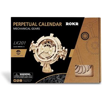 Robotime calendrier perpétuel kit modèle 17,5 cm en bois 26 pièces