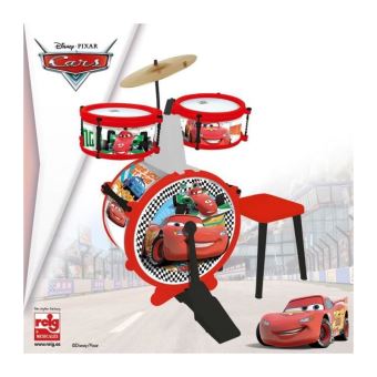 CARS Batterie et tabouret (Grosse caisse, deux tambours, cymbale, pedale, baguettes) - 1