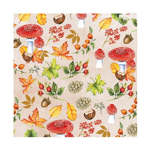 20 serviettes motifs automne 33x33cm