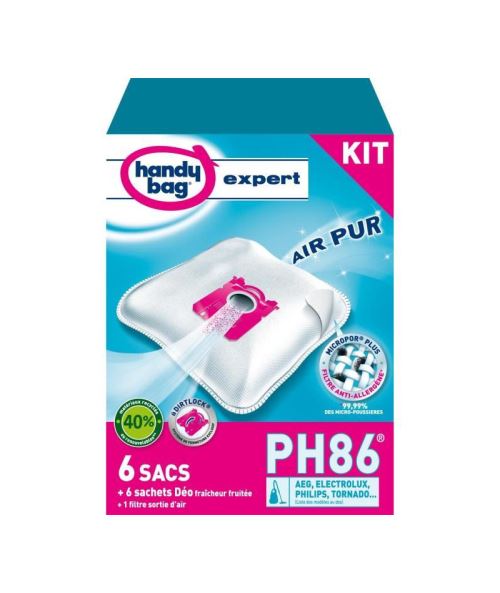 Handy bag expert ph86 kit de 6 sacs aspirateur + accessoires