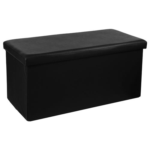 Pouf pliant double pvc noir Atmosphera cr&eacute;ateur d'int&eacute;rieur - Noir