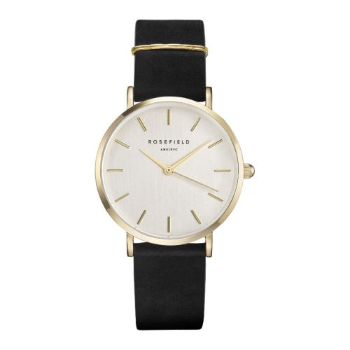 Rosefield The West Village White Gold Black montre WBLG-W71