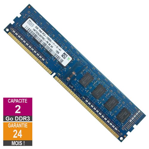 Barrette Mémoire 2Go Ram Ddr3 Hynix Hmt325U6Efr8C-Pb Dimm Pc3-12800U