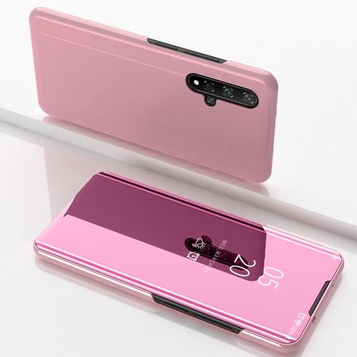 Etui en PU miroir de vue vertical rose pour votre Huawei Honor 20/Nova 5T
