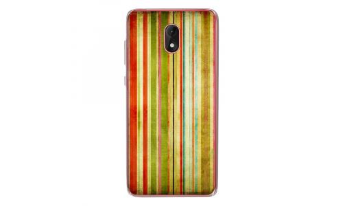 Coque souple pour Wiko Lenny 5 avec impression Motifs bandes effets vintages 3