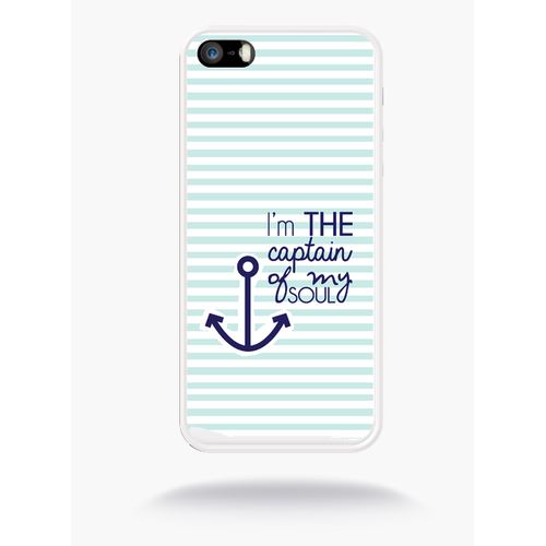 Coque Captain Ancre Compatible Apple Iphone Se Silicone Blanc Mat