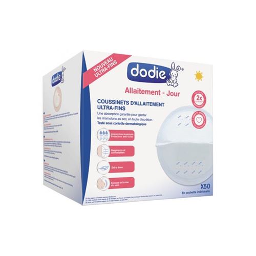 Coussinets d'allaitement slim jour - pochette individuelle X50 - Dodie