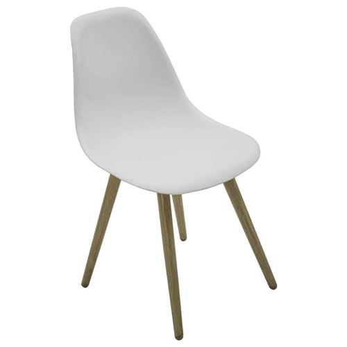 Chaise North coloris blanc / effet bois Hespéride