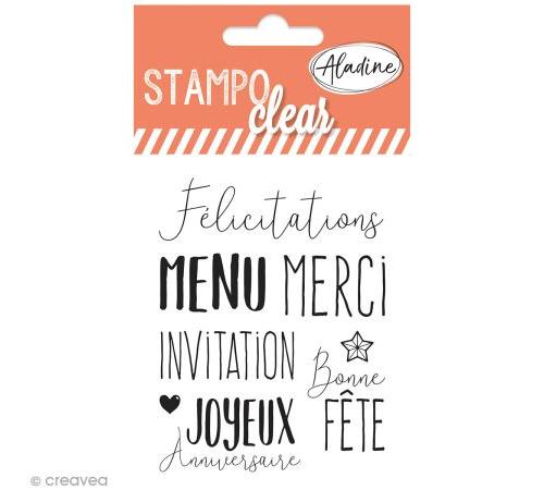 Tampon clear Aladine - Mots - 8 Stampo'clear