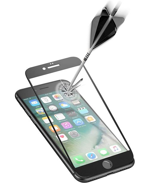 Cellular Line Second Glass Ultra Capsule - Schermbeschermer - zwart, transparant - voor Apple iPhone 7