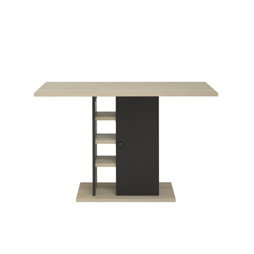 Non Communiqué Neutre Diagone Table Avec Rangement Oxford Marron - Image 1