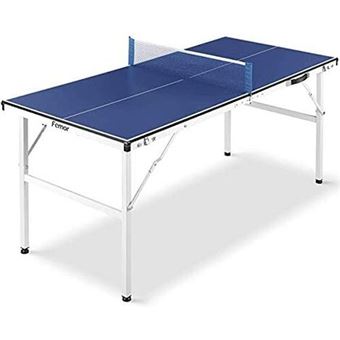mini table de ping pong pliante flyccc avec filet hauteur reglable facile a ranger 150 x 70 x 67 cm 165 70 185 cm bleu noir table de tennis de table achat prix fnac