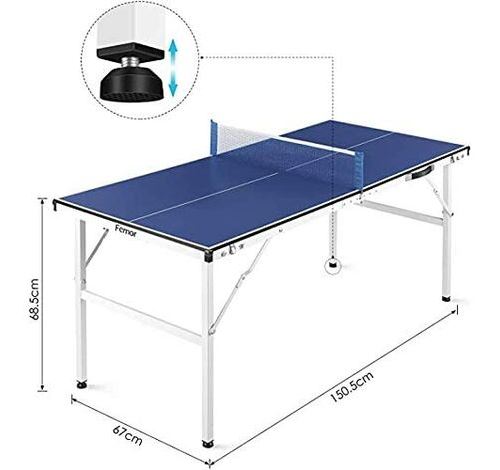 mini table de ping pong pliante flyccc avec filet hauteur reglable facile a ranger 150 x 70 x 67 cm 165 70 185 cm bleu noir table de tennis de table achat prix fnac