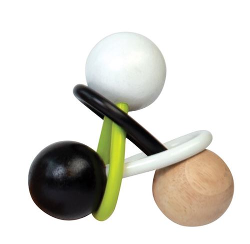 Manhattan Toy anneau de dentition junior 11,43 cm bois/ silicone noir/blanc/vert