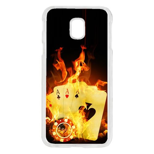 Coque Poker Feu Compatible Galaxy J5 2017 Transparent