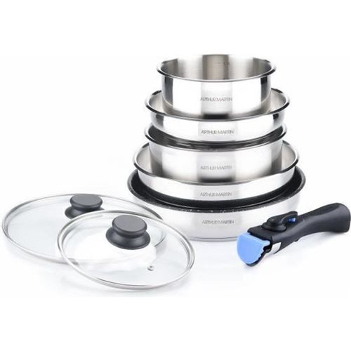 ARTHUR MARTIN 5542 - Batterie de cuisine 8 pieces - Inox - Tous feux dont induction