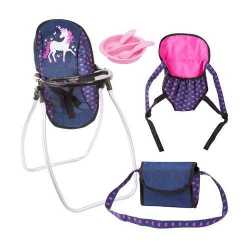 BAYER Set Accessoires pour poupée licorne bleu et rose vif