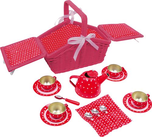 Panier De Pique-Nique «Pois Et Cœurs»