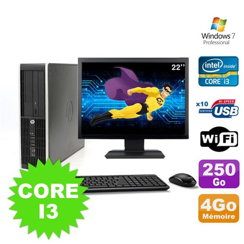 Pc hp compaq elite 8100 sff core i3-530 4go 250go dvd wifi w7 ecran 22' État correct -  reconditionné disponible sur Fnac