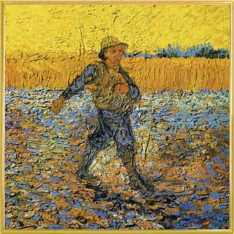 Poster Reproduction Encadré: Vincent Van Gogh - Le Semeur Au Soleil  Couchant D Après Millet, 1888 (40x40 cm), Cadre Plastique, Or,  Poster/affiche encadré, Top Prix | fnac