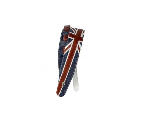 D'Addario 25PRL03 - Sangle en cuir haut de gamme guitare, Union Jack