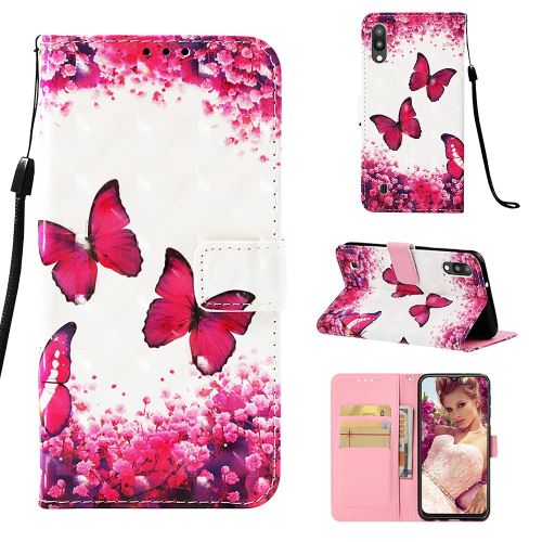 Etui en PU impression de motifs papillon et fleur pour votre Samsung Galaxy M10
