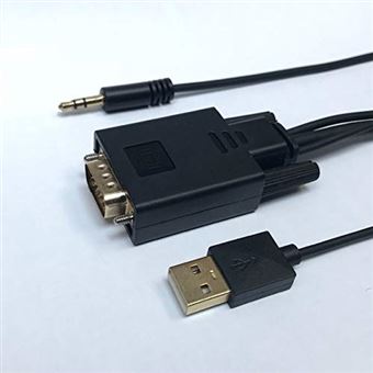32 Sur Cabling Cable Vga Vers Hdmi Audio Jack 3 5mm Et Usb Male Vga Male Vers Hdmi Male Pour Connecter Un Ordinateur Pc Vga Femelle Vers Une Ecran Une Television Ou Un