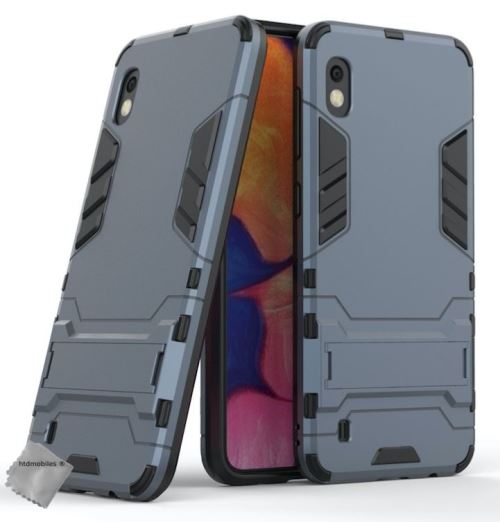Housse etui coque rigide anti choc pour Samsung Galaxy A10 avec verre trempe - BLEU FONCE