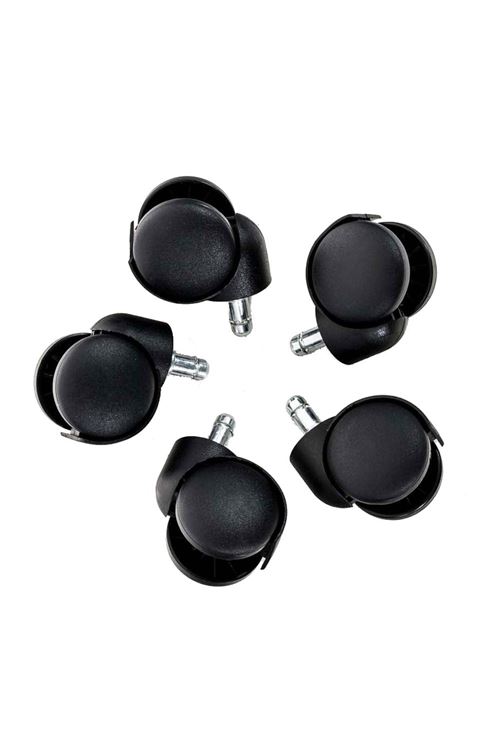 CLP - Set de 5 roulettes en plastique pour fauteuil de bureau noir