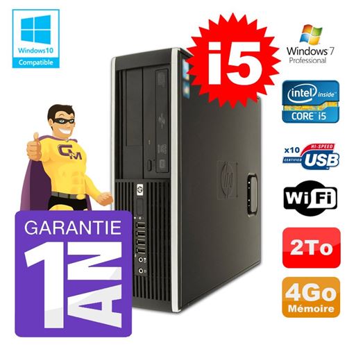 PC De Bureau HP PC HP 8200 Sff Intel i5-2400 4Go Disque 2To Graveur WiFi W7