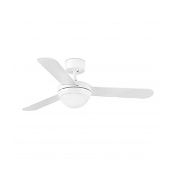 35 18 Sur Ventilateur De Plafond Avec Lumiere Blanc Feroe 2 Ampoules Ventilation Et Climatisation Mural Achat Prix Fnac