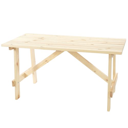 Table de jardin Oslo, table en bois, qualité de brasserie, 148x70 cm bois massif ~ nature
