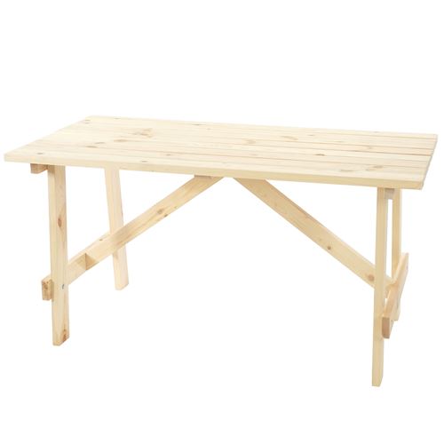 Table de jardin Oslo, qualité de brasserie, 148x70 cm bois massif nature