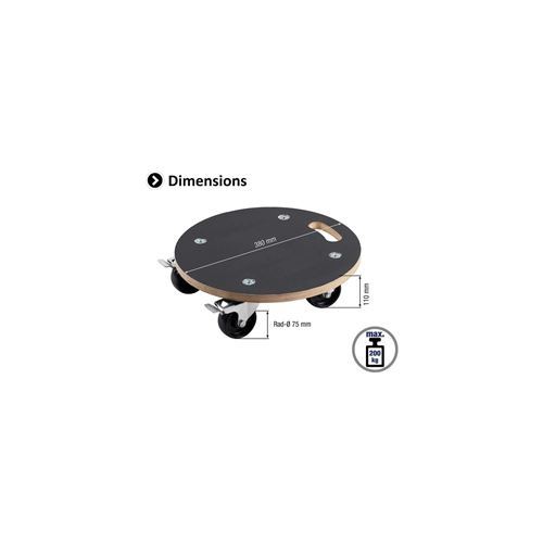 Chariot Bleu 60x40cm Pour Bacs EUR - Capacité 300kg - 4 Roues Pivotantes - Plateau ABS Monobloc