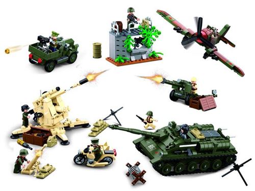 Jeu de construction brique emboitable compatible lego sluban wwii 2ème  guerre mondiale point de contrôle 4 en 1 armé militaire m38 b0679 soldats  articulés - Lego - Achat & prix
