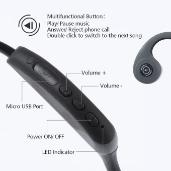 24€08 sur BT4.2 Écouteur à conduction osseuse sport Bluetooth V4.2