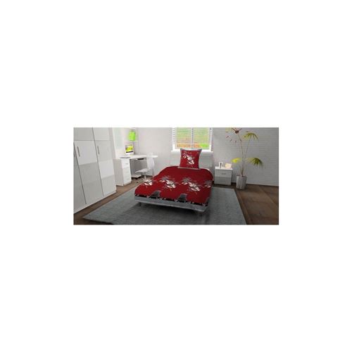 Parure housse de couette en coton 140x200 cm ORCHIDEE BORDEAUX