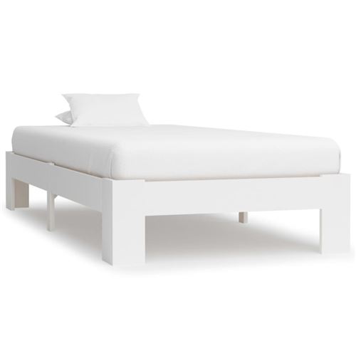 Cadre de lit Blanc Bois de pin massif 90 x 200 cm