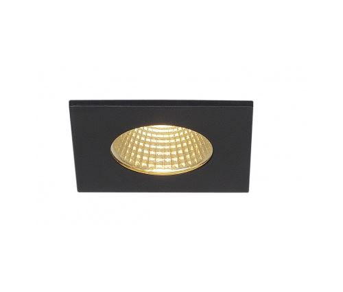 Patta-1 encastré plafond, carré, noir, 12w, 3000k, 38°, alim incluse