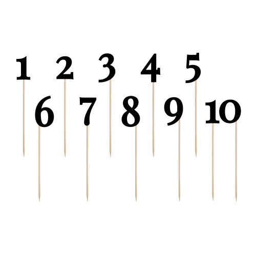 numéros de table 1 à 10 noir 24-26cm