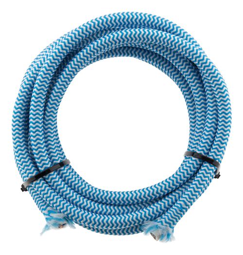 Elexity - Câble textile 3G1 Bleu et Blanc 3m