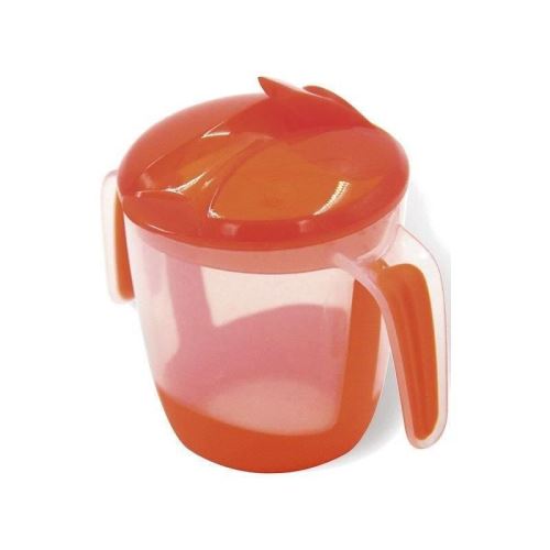 mill'o bébé tasse d'apprentissage a bec repliable - ergonomique - bi-matiere - orange - 22 cl