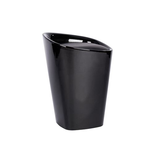 Tabouret de douche Candy noir - Wenko - Panier à linge intégré