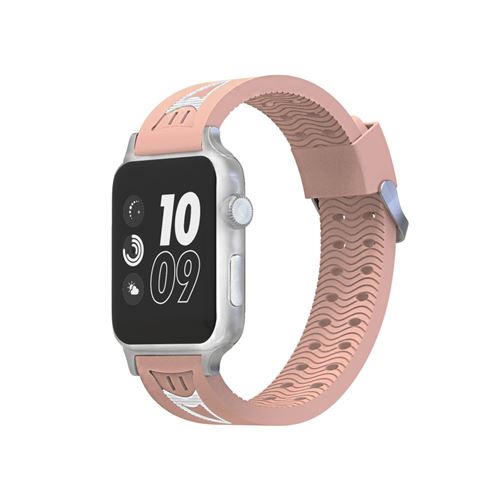 Bracelet en silicone visage souriant souple rose pour votre Apple Watch Series 4 40mm/Series 3/2/1 38mm