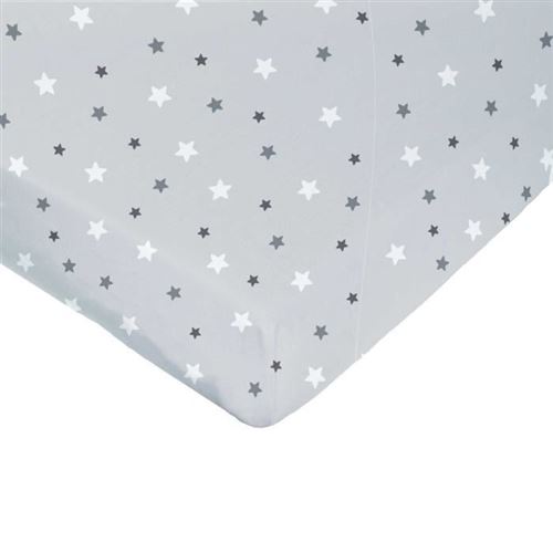 domiva drap housse imprimé - 60 x 120 cm - perle imp étoiles