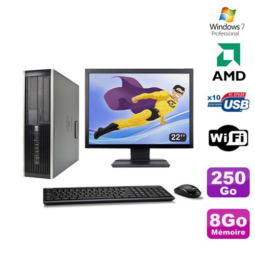 Pc hp compaq 6005 pro sff amd 3ghz 8go 250go graveur wifi win 7 pro 22' État correct - Hewlett-Packard reconditionné disponible sur Fnac