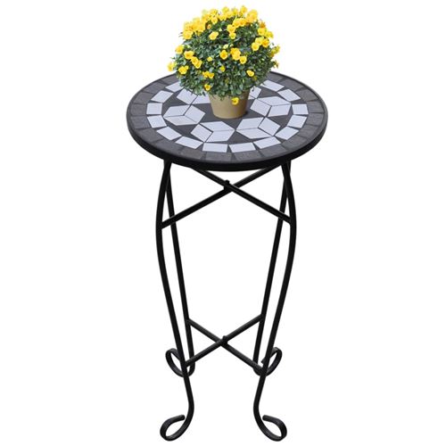 Table d'appoint Mosaïque Noir et Blanc