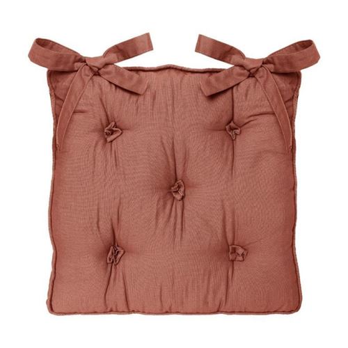 Galette de Chaise 5 Boutons 40x40cm Terracotta