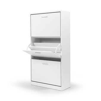 Meuble à chaussures 18 paires KLARK 3 portes blanc - 1