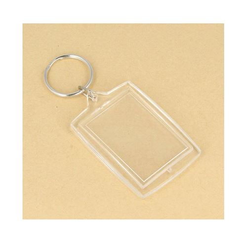 Porte-clef photo DEKNUDT rectangle - Plexi - Pour photo 3,5x4,5cm - livré  en sachet transparent individuel